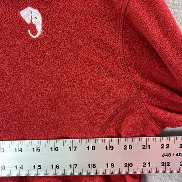Elephant Head Red Fleece Pullover Jacket S 1/4 Zip Long Sleeve Alabama Roll Tide - Picture 6 of 8